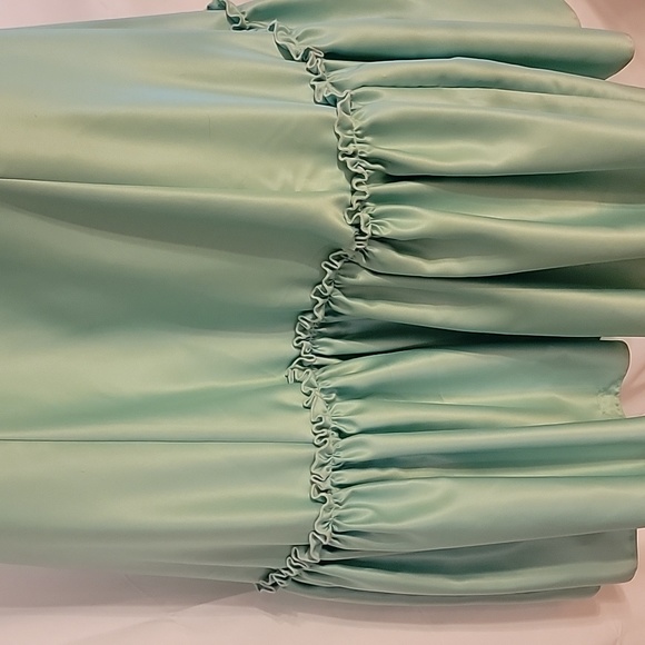 Vintage Jessica McClintock Gunne Sax Green Dress Gown 80s Petticoat Ruffle - Picture 4 of 16